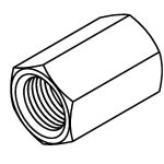 BrakeQuip BQ111SS Female Tube Joiner – 7/16 x 24NS  Stainless Steel